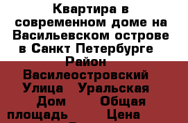 Квартира в современном доме на Васильевском острове в Санкт-Петербурге › Район ­ Василеостровский › Улица ­ Уральская › Дом ­ 4 › Общая площадь ­ 41 › Цена ­ 5 200 000 - Все города Недвижимость » Квартиры продажа   . Адыгея респ.,Адыгейск г.